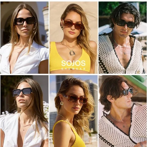 SOJOS Polarized Sunglasses 90s Vintage Square Sunnies
Tortoise - Picture 3 of 7